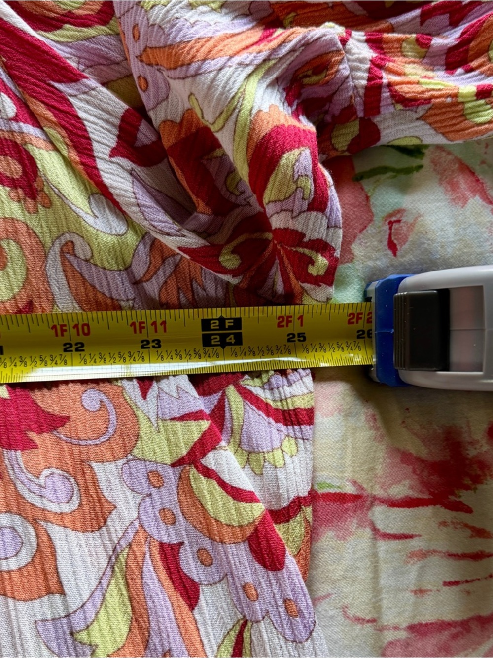 AGB Floral Paisley Tie-Front Tunic in Red, Orange & Yellow - Picture 8 of 11